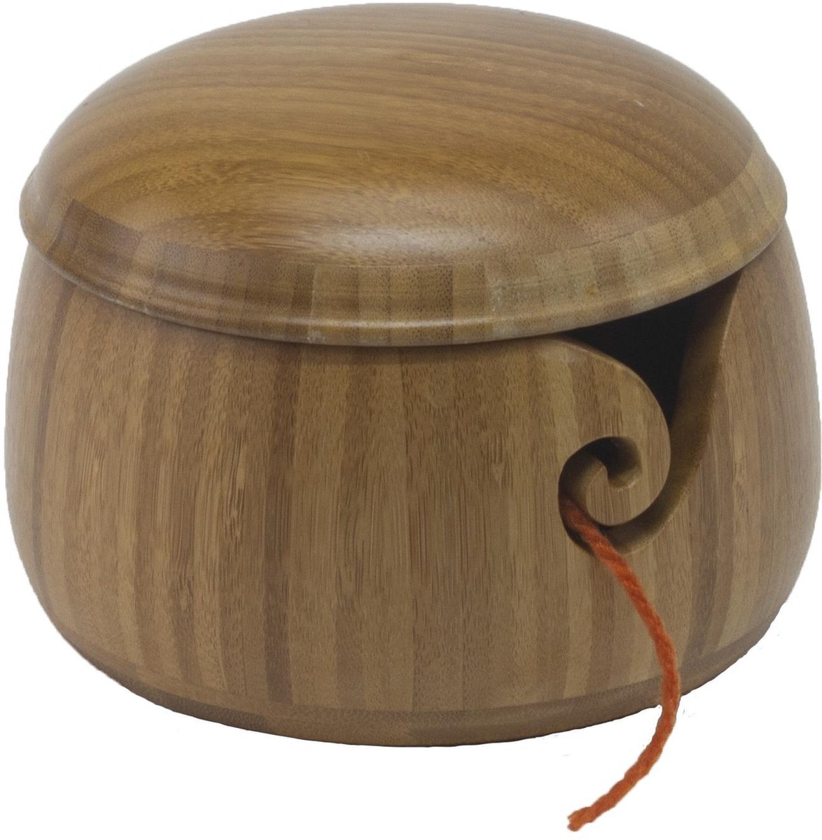 Bamboe Yarn Bowl met deksel | Garenhouder | Wol dispenser